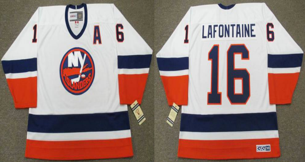 2019 Men New York Islanders 16 Lafontaine white CCM NHL jersey